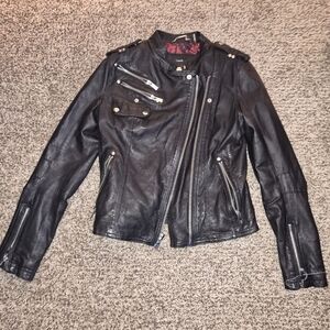 Black Rivet Women's Classic Black Leather Jacket